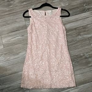 H&M blush pink sequin mini dress XS